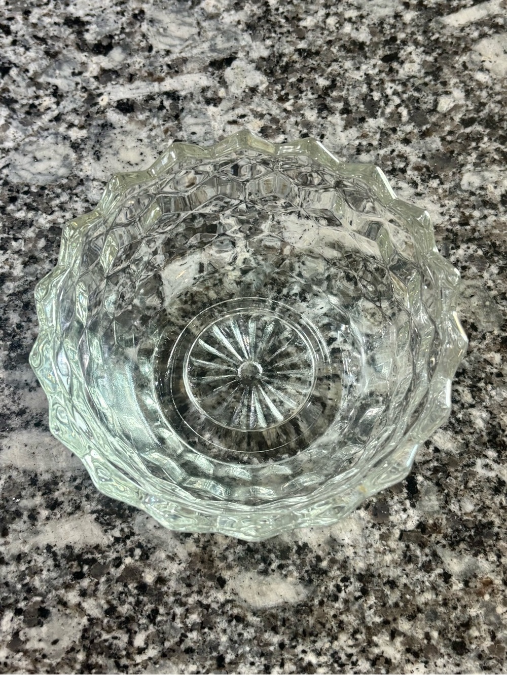 Vintage Fostoria American Clear Cubist Glass Nappy Bowl - Picture 5 of 9